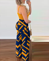 Long Jumpsuits, Elegant Sexy V-Neck Shirred Top High Waist Pants | Shula Chicy Boutique
