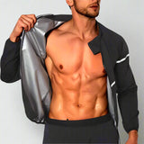 Men Sauna Jacket for Slimming Long Sleeve Sweat Top Zipper | Aharon Chicy Boutique