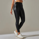 Trendy Oversized High-Waisted PU Leather Leggings | Gleather Chicy Boutique
