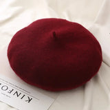 Wool Berets French Style | Nordic Chicy Boutique wine red One Size