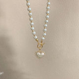 Elegant Pearl Necklace - Heart Pendant | Lustreline Chicy Boutique