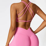V Back Legging Gym Set | Livra Chicy Boutique Pink 2 S