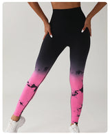 Tie Dye Yoga Leggings Seamless High Waist | Zohara Chicy Boutique pink S