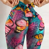 High-Waist Butterfly Booty Lift Leggings 🦋 | Flutter Chicy Boutique green S