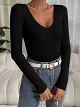 Ribbed V-Neck Spring Sweater | Aviva Chicy Boutique