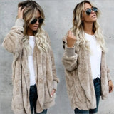 Double Fleece Cardigan Jacket | Chilluxe Chicy Boutique Khaki 4XL
