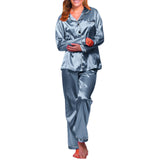 Satin Pajama Sets | Cuddleup Chicy Boutique Navy M(34-36) United States