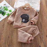 2-Piece Winter Sleepwear for Girls (2-6 Years) | BearDream Chicy Boutique Khaki dinosaur 2T