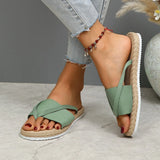 Cross Flat with A Word Beach Slippers | Secret Chicy Boutique