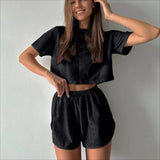 Loose Round Neck set | Ninocha Chicy Boutique ST Black 2XL