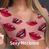 Lips Print Sleepwear Suit Pajamas | Lips Chicy Boutique