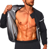 Men Sauna Jacket for Slimming Long Sleeve Sweat Top Zipper | Aharon Chicy Boutique Black M CHINA