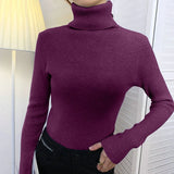 Turtleneck Sweater | Frostine Chicy Boutique DARK PURPLE One Size