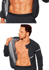 Men Sauna Jacket for Slimming Long Sleeve Sweat Top Zipper | Aharon Chicy Boutique