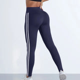 Striped Slim Yoga Leggings Stretchy | Celiat Chicy Boutique