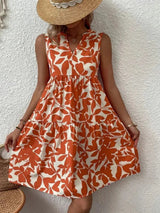 Boho Print Mini Dress 🌸 | Birch Chicy Boutique Orange S