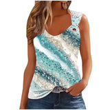 Neck Split Sleeve Tank Top | Cedar Chicy Boutique As Picture 4 S