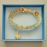 Hetian Jasper Bracelet with Golden Branch & Jade Leaves | Jasper Chicy Boutique
