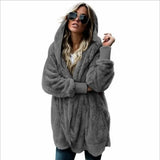 Double Fleece Cardigan Jacket | Chilluxe Chicy Boutique Dark Gray 4XL