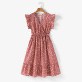 V Neck Ruffle Flutter-sleeve Dress | Patty Chicy Boutique