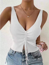 Drawstring Front Ribbed Knit | Likke Chicy Boutique