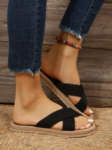 Straw Flat Slippers | Hemp Chicy Boutique