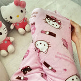 Hello Kitty Pants Pajama Coral Velvet | Mars Chicy Boutique