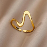 Gold Stainless Steel Ring | AurumBand Chicy Boutique JZ3944G resizable