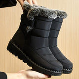 Winter Boots Waterproof, Fur-Lined, Ankle Low Heels | FrostGuard Chicy Boutique Black 36