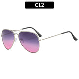2025 Double Bridge Aviator Sunglasses | Skyglow Chicy Boutique Silver Gray Pink As the picture