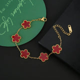 Adjustable Petal Plant Bracelet Women's | Edo Chicy Boutique Red Adjustable
