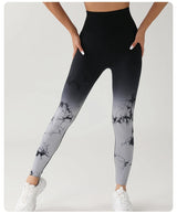 Tie Dye Yoga Leggings Seamless High Waist | Zohara Chicy Boutique gray M