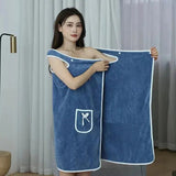 Women Chest Wearable Bath Towel | Elowen Chicy Boutique Deep Blue-1PC