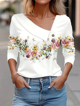 Long Sleeve Top White-Pink | Pixie Chicy Boutique