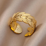 Gold Stainless Steel Ring | AurumBand Chicy Boutique JZ3963G resizable