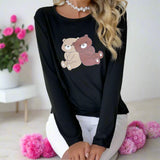 Pajamas Set Long Sleeves Full Pants | Brisa Chicy Boutique black S(30)