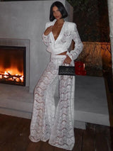 White Lace Two Piece Sets | Ruli Chicy Boutique