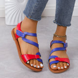Open Toe Flat Sandals | Helena Chicy Boutique Blue 36