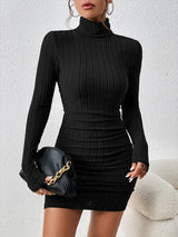 ๐ค Turtleneck Bodycon Mini Dress | Vero Chicy Boutique S Black