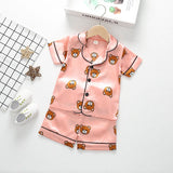 Mickey Mouse Silk Satin Short Sleeve+Shorts | Katani Chicy Boutique Pink 12M