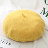 Wool Berets French Style | Nordic Chicy Boutique Yellow One Size