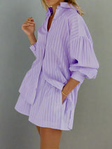 White Stripe Shorts Sets | Neaama Chicy Boutique