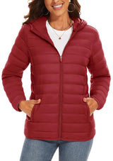 Full Zip Up Hooded Puffer Jacket | Glaciera Chicy Boutique Dark Orange CN 3XL (US 2XL) CHINA