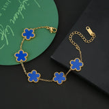 Adjustable Petal Plant Bracelet Women's | Edo Chicy Boutique Blue Adjustable
