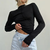 Y2K Turtleneck Long Sleeve Top | Nova Chicy Boutique black S