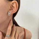 Heart Shaped Jewelry Sets Of Ring Earrings Necklace | Meshi Chicy Boutique
