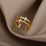 Gold Stainless Steel Ring | AurumBand Chicy Boutique
