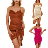 Drawstring Slip Mini Dress | Slip Chicy Boutique