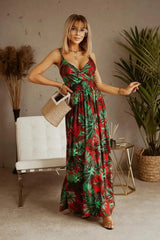 V-neck sleeveless camisole dress | Pricha Chicy Boutique Dark Green S