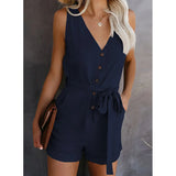 V-neck Monochromatic Jumpsuit | Grace Chicy Boutique Ink S